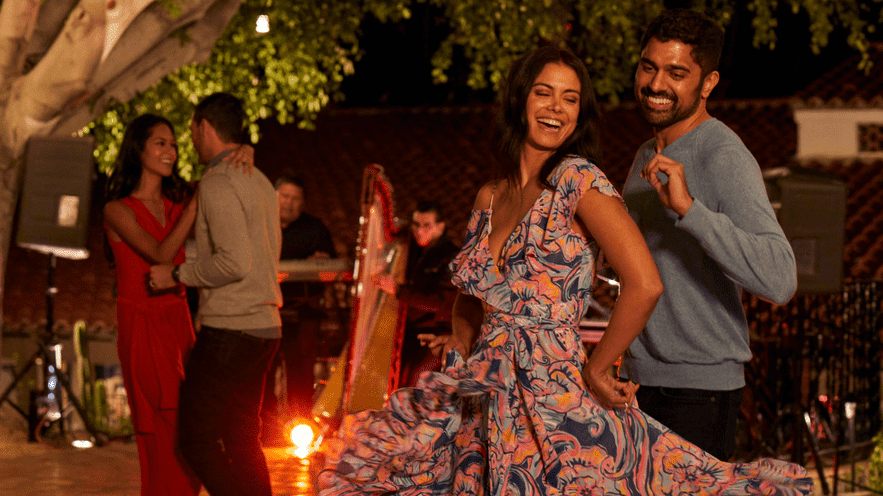 Couple dancing at La Quinta Resort & Club outdoor event.