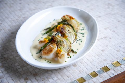 Elegant dining at Morgan's in the Desert, featuring gourmet seafood dishes.