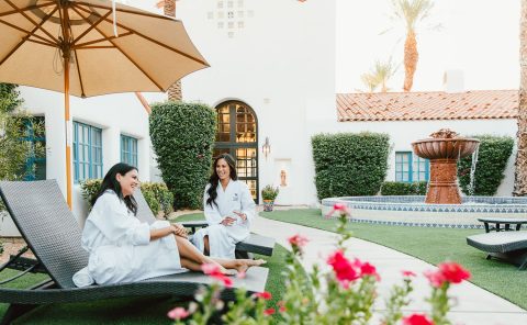 Two women enjoying a spa treatment outdoors at La Quinta Resort & Club.