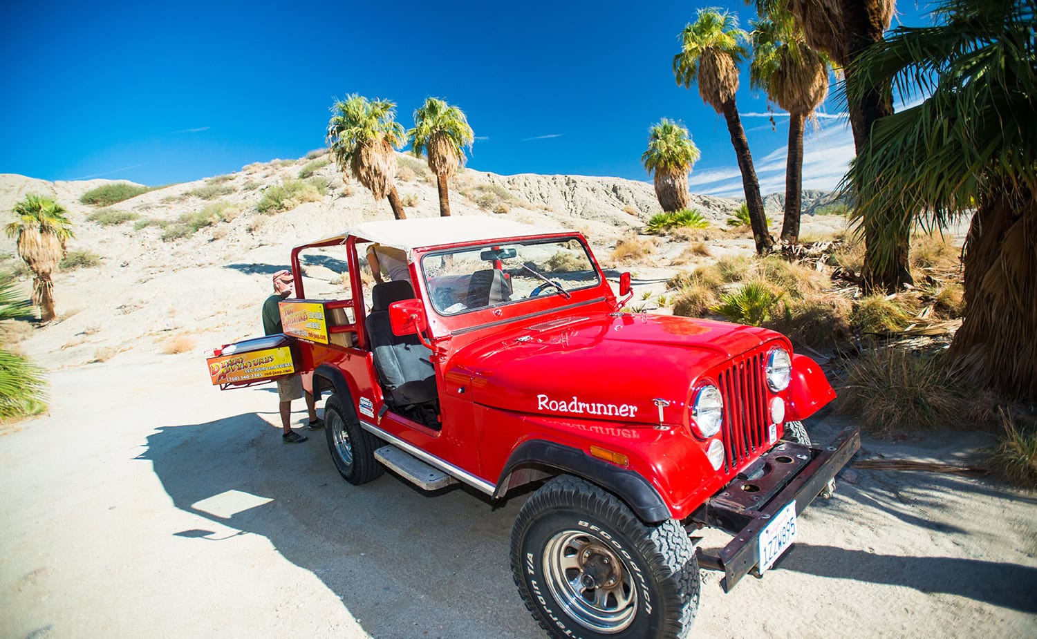 Vintage red Jeep at La Quinta Resort & Club in Palm Springs.
