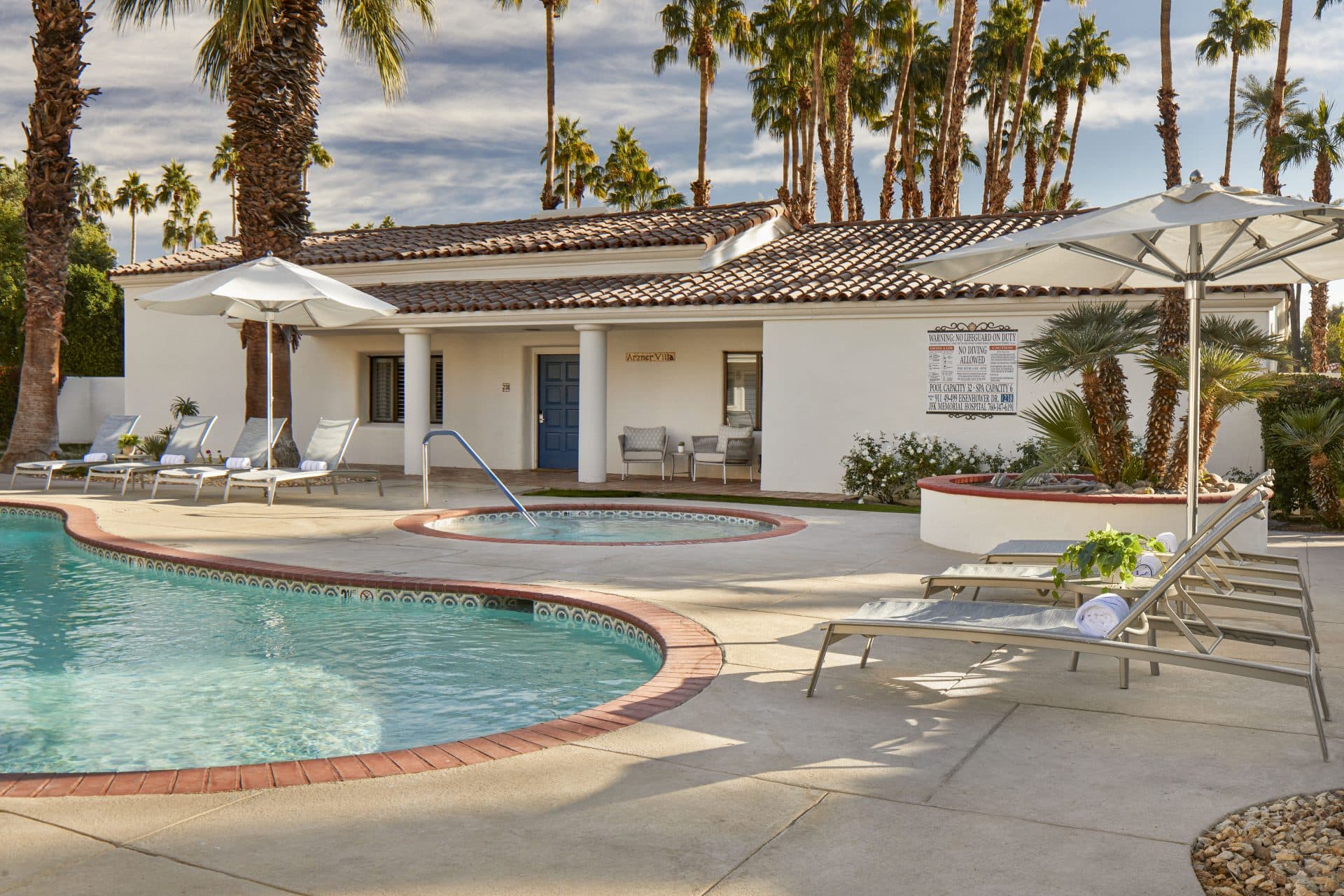 Bedroom suite with luxurious amenities at La Quinta Resort & Club. Perfect for a relaxing desert get.