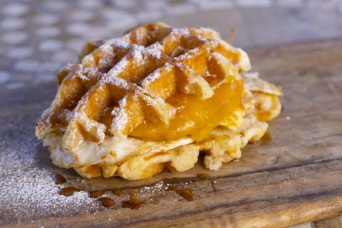 Delicious peach cobbler dessert at The Marketplace, La Quinta Resort & Club.