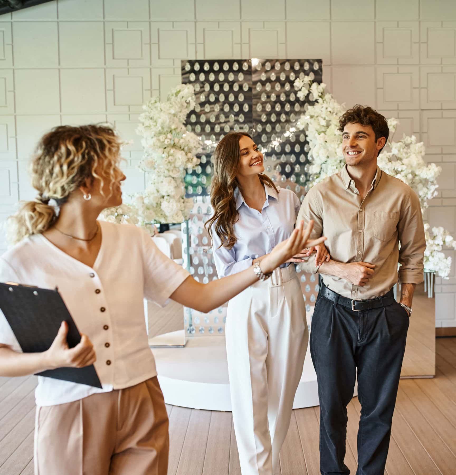 Happy couple at wedding venue in La Quinta Resort & Club, California.