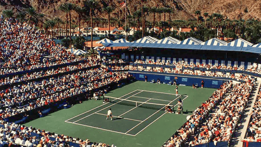 Historic tennis match at La Quinta Resort during BNP Paribas Open early days.