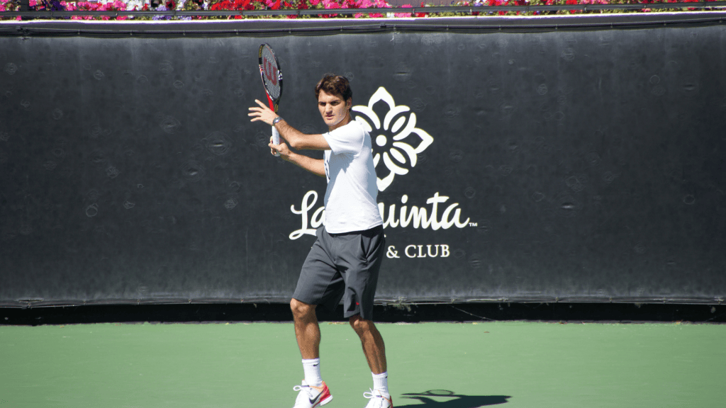 Young tennis player at La Quinta Resort during BNP Paribas Open early days.