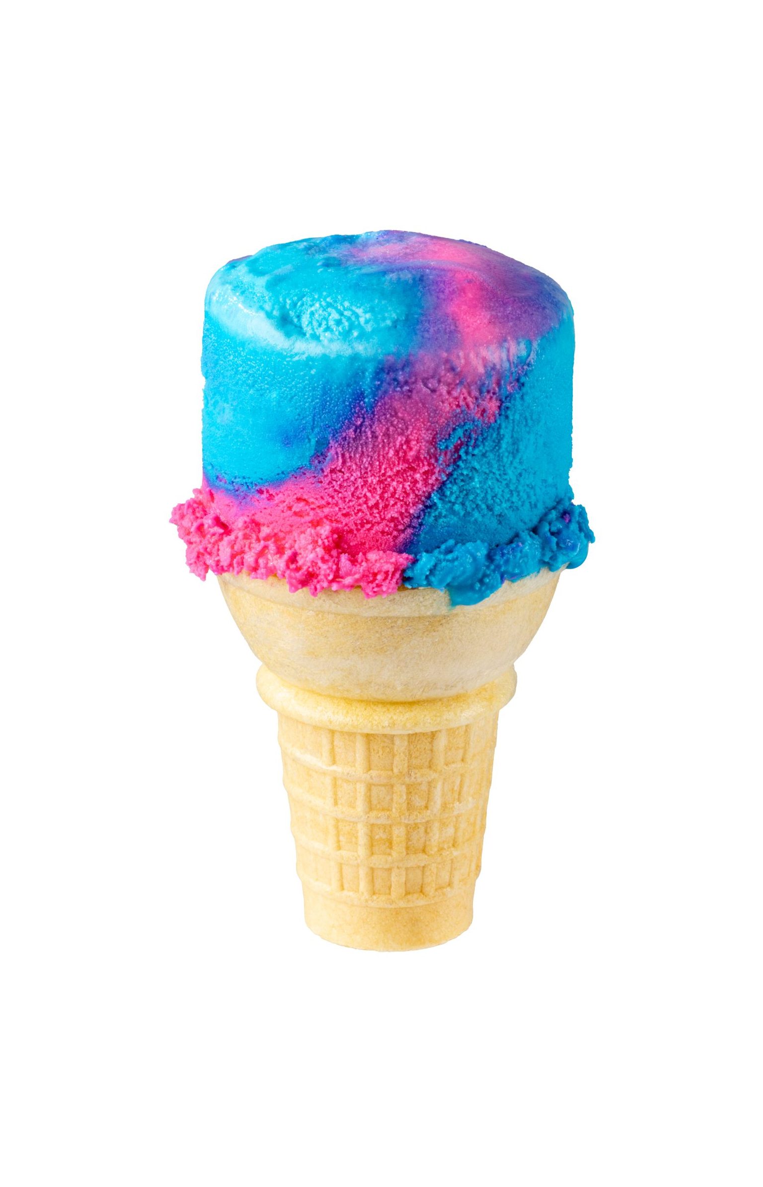 Colorful ice cream cone with blue and pink swirls at La Quinta Resort & Club.