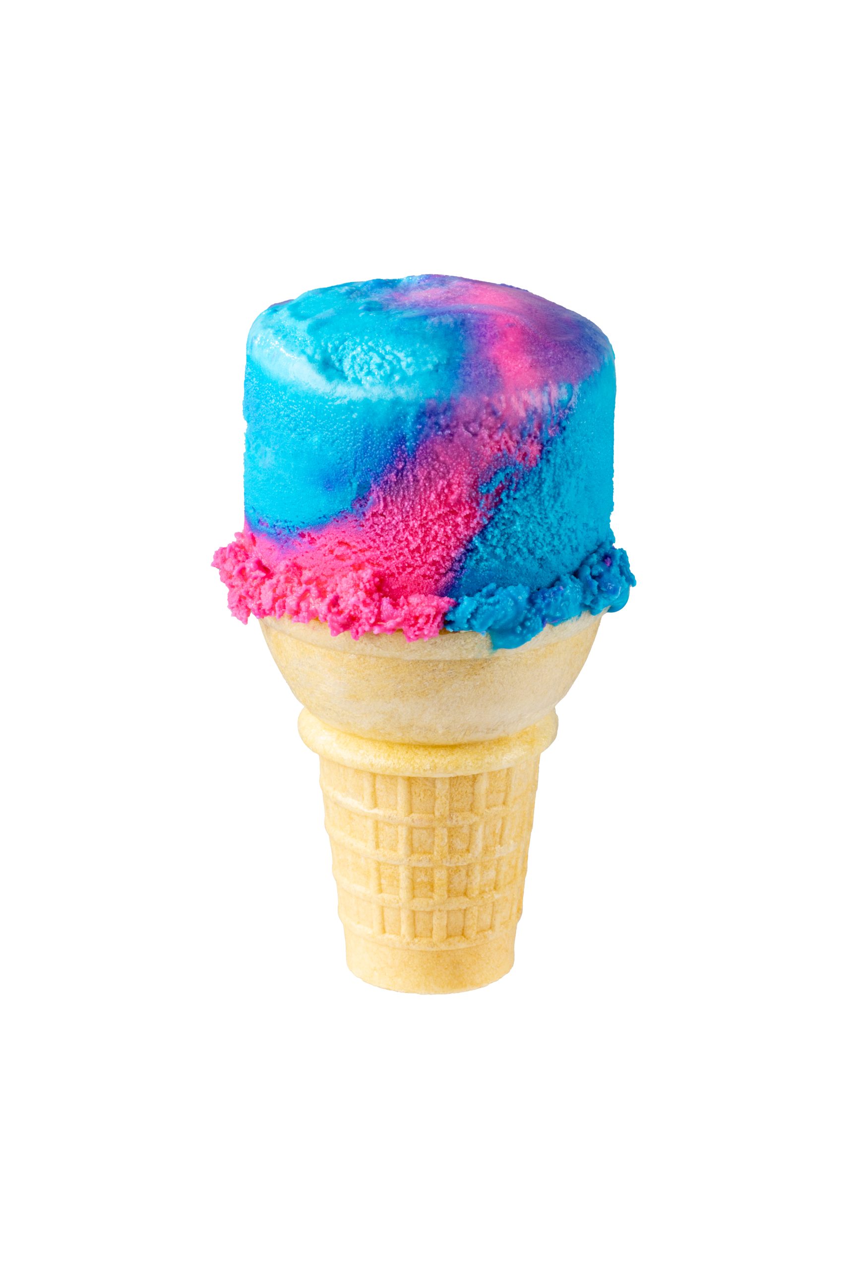 Colorful ice cream cone with blue and pink swirls at La Quinta Resort & Club.