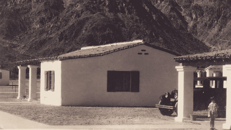 Historic building at La Quinta Resort & Club with mountain backdrop.