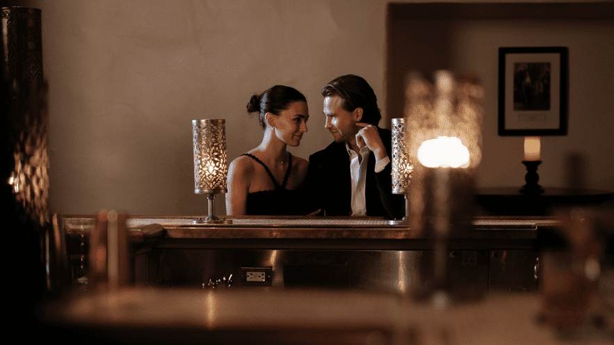 Romantic couple enjoying a cozy moment at La Quinta Resort & Club.