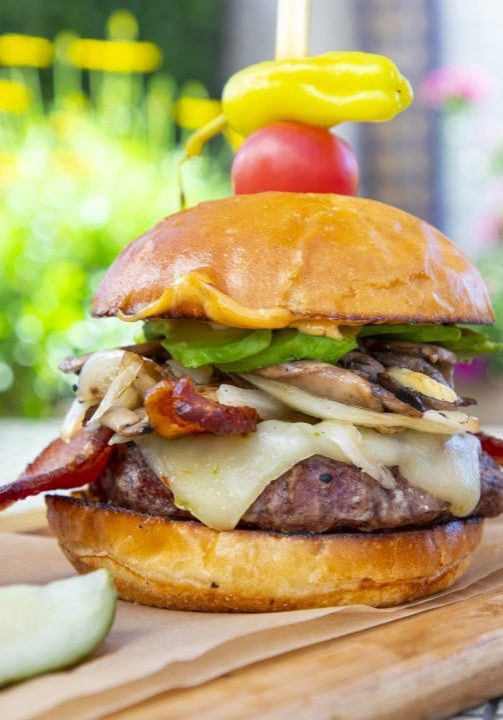 Delicious gourmet burger with bacon and cheese at La Quinta Resort & Club.