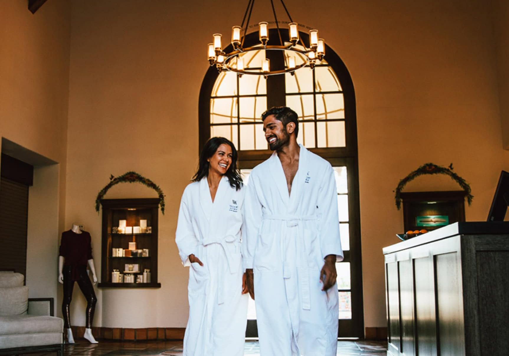 Relaxing spa guests enjoying treatments in luxurious robes at La Quinta Resort & Club.