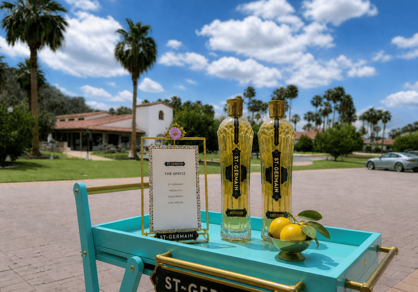Memorial Day celebration with tequila bottles and lemons at La Quinta Resort.
